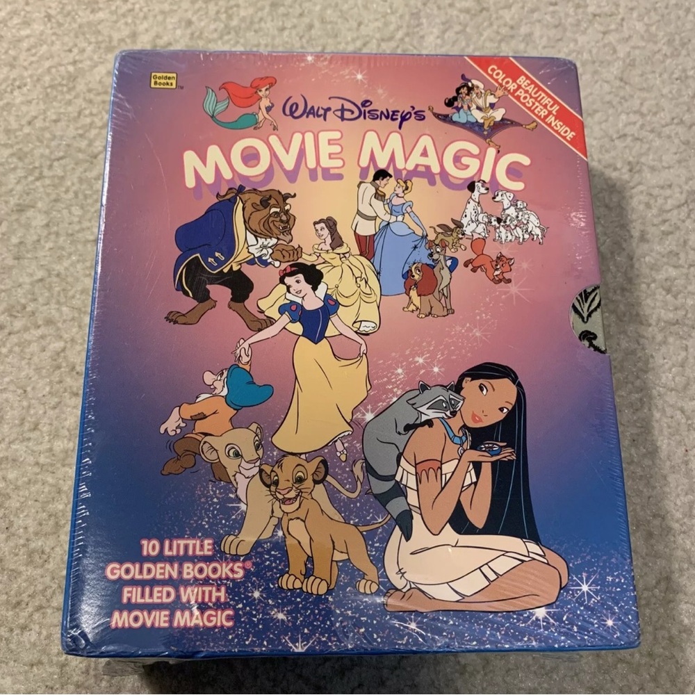 Disney Movie Magic Books Box Set 10 Little Golden Lot 101 Lion King Mermaid 1995